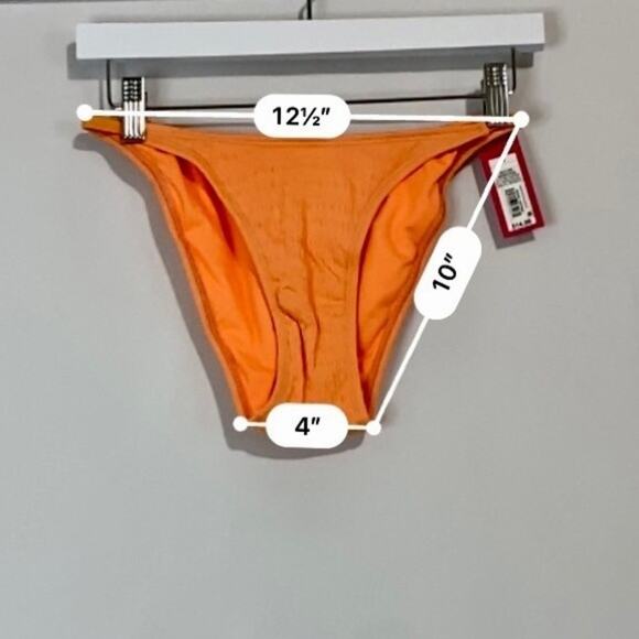 Xhilaration Women’s High Leg Scoop Waist Bikini Bottom Orange NWT Swimsuit Beach - Picture 6 of 8